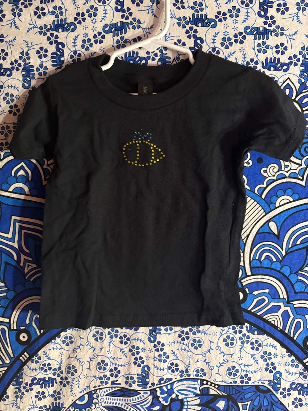 Gildan Black Short-Sleeve Tee with Yellow Bee Accent